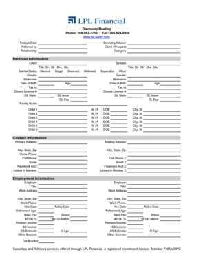 Financial Planning Discovery Meeting Form