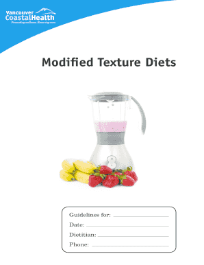 Modified Texture Diets Guidelines