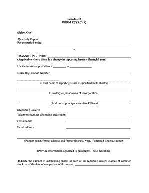 ECSRC-Q Quarterly Report Form