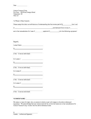 Lease Payment Confirmation Letter