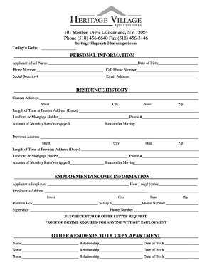 Rental Application Form