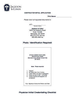 Physician Initial Credentialing Application