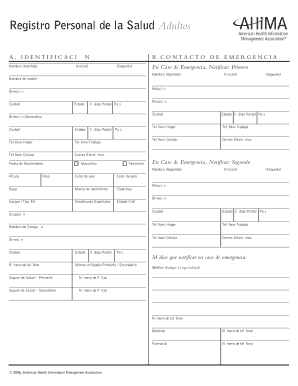 Registro Personal de la Salud Adultos