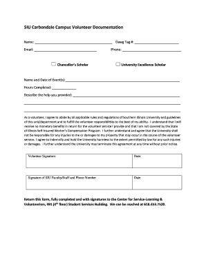 SIU Volunteer Agreement Form
