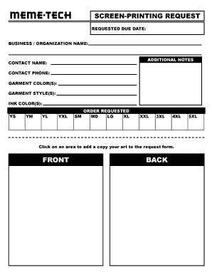 Screen-Printing Request Form