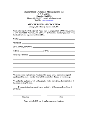 Standardbred Owners of Massachusetts Inc - sominc