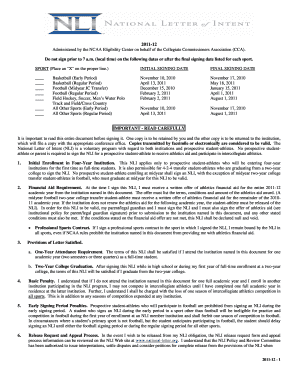 National Letter of Intent