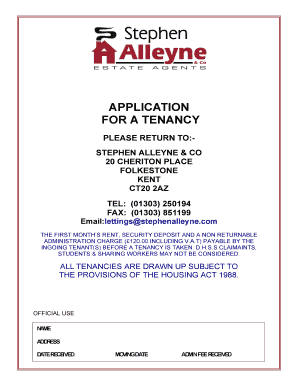 UK Tenancy Application Form