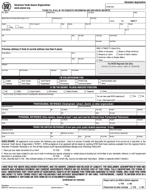AYSO Volunteer Application Form