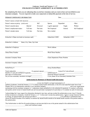 Insurance Payment Agreement Authorization
