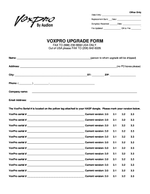 VoxPro Upgrade Form