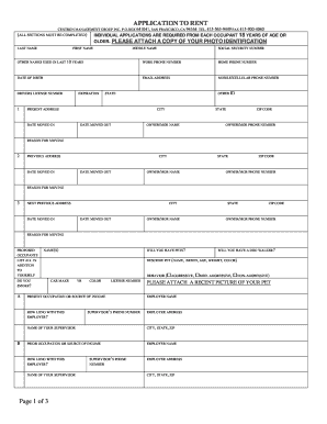 Rental Application Form