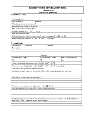 Recruitment Application Form
