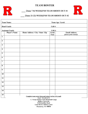 Team Roster Form