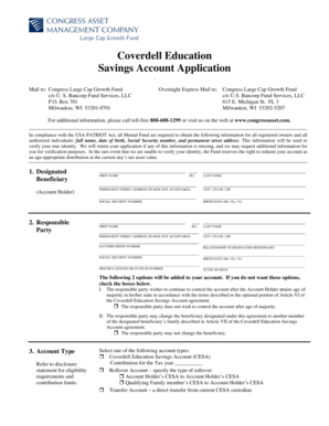Coverdell Education Savings Account Application