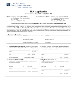 IRA Application Form