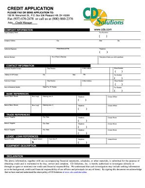 CREDIT APPLICATION - CD S
