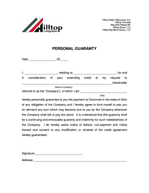 Personal Guaranty Agreement