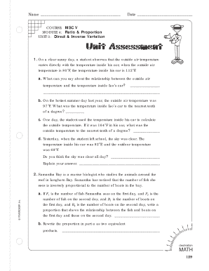 MSC V Ratio & Proportion Worksheet
