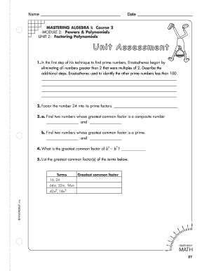 Mastering Algebra I: Factoring Polynomials Worksheet