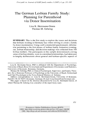 The German Lesbian Family Study Planning for Parenthood bb - KOPS