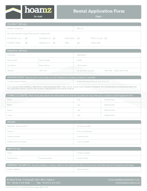 New Zealand Rental Application Form