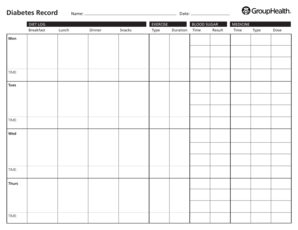 Diabetes Record Form - Group Health Cooperative