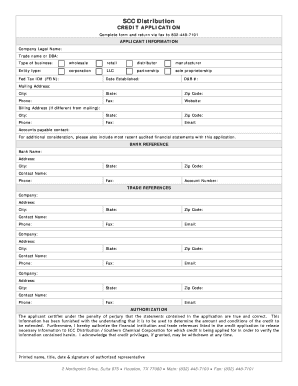 SCC Distribution Credit Application