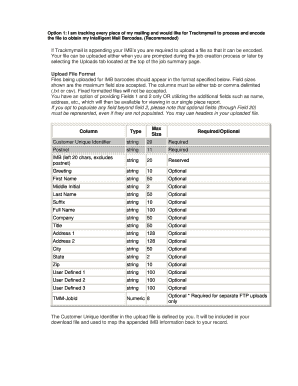 Job tracking sheet - Option 1 I am tracking every piece of my mailing and would