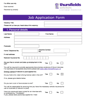 Job Application Form