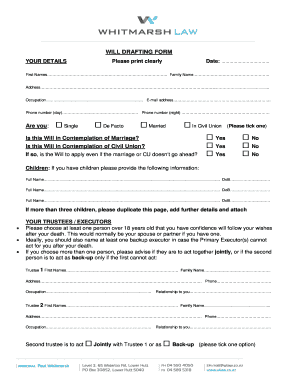 Will Drafting Form