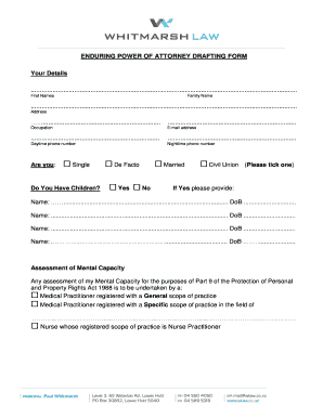 Enduring Power of Attorney Form
