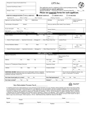 Tenant Application Form
