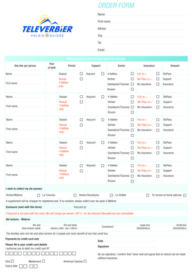 Ski Pass Order Form