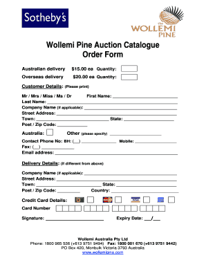 Wollemi Pine Auction Order Form