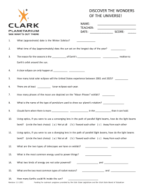 Science Quiz Worksheet