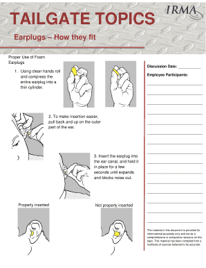 Earplug Usage Training Form