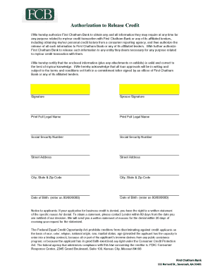 Authorization to Release Credit