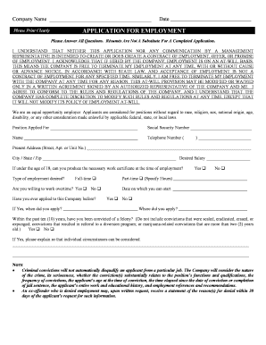 Employment Application Form
