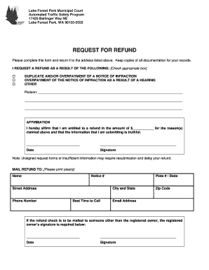 Request for Refund