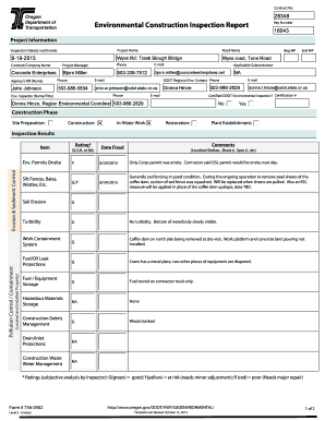 Environmental Construction Inspection Report