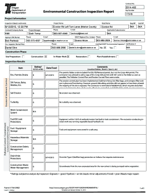 Environmental Construction Inspection Report