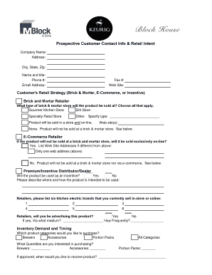 Retail Intent Form