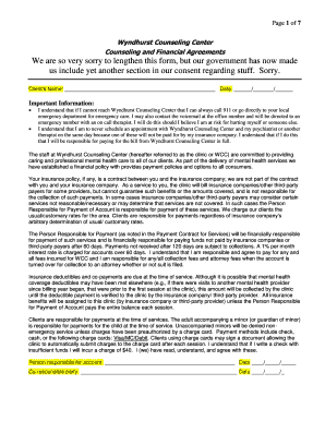 Wyndhurst Counseling Center Financial Agreement