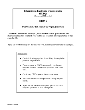 Intermittent Exotropia Questionnaire