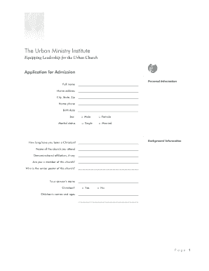 Application for Admission