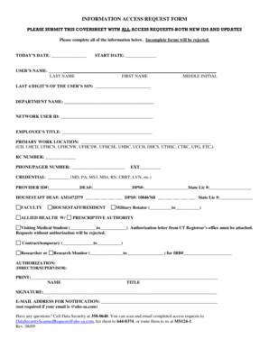 Information Access Request Form