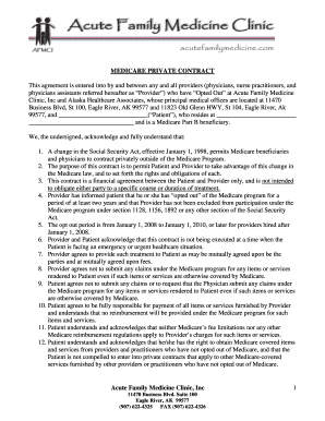 Medicare Private Contract Agreement