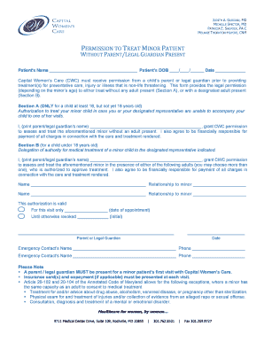 Permission to Treat Minor Patient Without Parent