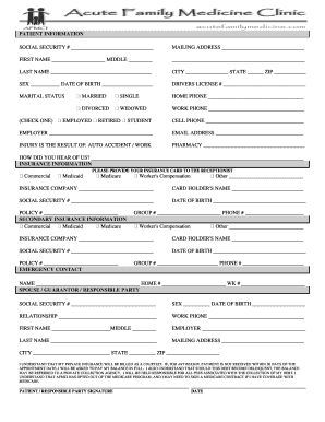 Patient Information Form